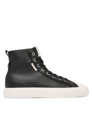 Calvin Klein Trampki Vulc Lace Up Hightop Lth HW0HW03076 Czarny. Czarne trampki i tenisówki damskie CALVIN KLEIN, bez wzorów, ze skóry. Za 409.99 zł.