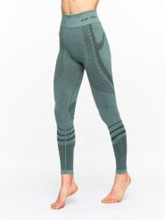 KARI TRAA Wełniane legginsy funkcyjne "Oline" w kolorze zielonym rozmiar: XS/S. Zielone legginsy sportowe damskie Kari Traa, s, bez wzorów, z materiału, z podwyższonym stanem, outdoorowe. Za 110.04 zł.