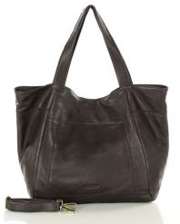Shopperka MARCO MAZZINI czekoladowa vs119c. Brązowe shopper bag damskie bez wzorów, ze skóry, na ramię, duże, bez dodatków. Za 521.55 zł.