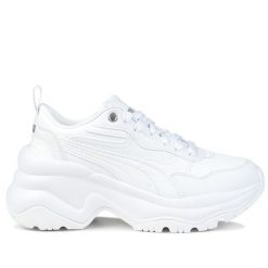 Buty damskie sportowe Puma CILIA WEDGE. Białe buty sportowe na co dzień damskie Puma, bez wzorów, z materiału, trekkingowe. Za 248.00 zł.