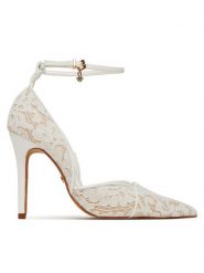 DeeZee Szpilki PX096 01 Biały. Białe szpilki DeeZee, bez wzorów, z materiału, bez obcasa. Za 159.99 zł.