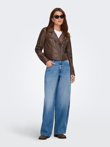 ONLY Kurtka w kolorze brązowym ze skóry syntetycznej rozmiar: M. Brązowe kurtki damskie Only, m, bez wzorów, ze skóry, bez kaptura. Za 130.81 zł.