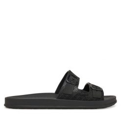 Klapki Melissa. Czarne klapki damskie Melissa, bez wzorów, bez obcasa. Za 179.99 zł.