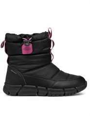 Geox Śniegowce J Flexyper Girl B Ab J46APB 0FU54 C9B8L S Czarny. Czarne kozaki dziewczęce Geox, bez wzorów, ze skóry, bez obcasa. Za 429.99 zł.