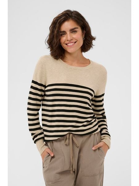 Kaffe Sweter w kolorze beżowym rozmiar: XS. Brązowe swetry klasyczne damskie Kaffe, xs, bez kołnierzyka. Za 93.07 zł.