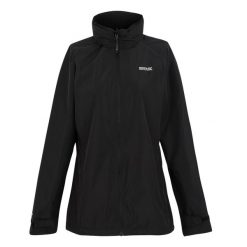 Damska kurtka przeciwdeszczowa z kapturem Regatta RWW457 800 czarny XXL. Czarne kurtki damskie Regatta, xxl, z kapturem. W wyprzedaży za 169.00 zł.