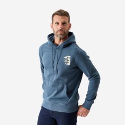 Bluza wędkarska z kapturem Caperlan ciepła. Niebieskie bluzy z kapturem męskie CAPERLAN, xl, z bawełny. Za 119.99 zł.