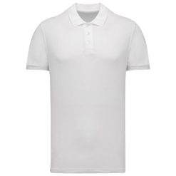 Koszulka polo z piki Kariban. Białe koszulki polo męskie KARIBAN, m, bez wzorów, z bawełny, bez ramiączek. Za 209.50 zł.