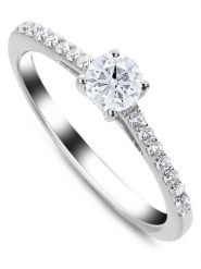 DIA DIAMONDS Srebrny pierścionek z diamentami i topazem rozmiar: 52. Szare pierścionki damskie DIA DIAMONDS, z diamentem, srebrne. Za 342.45 zł.