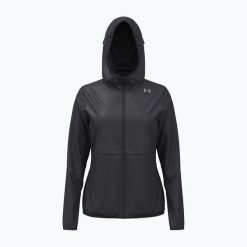 Kurtka do biegania damska Under Armour Velociti Pro Storm. Czarne kurtki damskie Under Armour, bez wzorów, bez kaptura. Za 339.99 zł.
