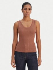 Fracomina Top FR26ST4005K524R9 Brązowy Slim Fit. Brązowe topy damskie Fracomina, l, bez wzorów, z wiskozy, bez kołnierzyka. Za 329.99 zł.