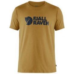 Koszulka szybkoschnąca męska Fjallraven Logo T-shirt. Żółte t-shirty męskie Fjällräven, m, bez wzorów, bez kołnierzyka. Za 161.99 zł.