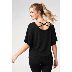 Bluzka do tańca i fitness damska Kizomba black 2skin. Czarne bluzki sportowe damskie 2SkIN, bez kołnierzyka, bez ramiączek. Za 129.00 zł.