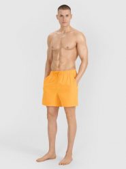 Spodenki kąpielowe boardshorty męskie 4F 4FWSS25UBDSM134. Brązowe kąpielówki męskie 4f, m, bez wzorów, z elastanu, do pływania. Za 74.99 zł.