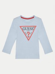 Guess Bluzka N84I24 K8HM0 Błękitny Regular Fit. Niebieskie t-shirty chłopięce Guess, z aplikacjami, z bawełny, bez ramiączek. Za 49.99 zł.