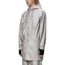 Kurtka RAINS LONG JACKET W3 Szary. Szare kurtki damskie Rains, bez wzorów, z syntetyku, bez kaptura. Za 446.31 zł.