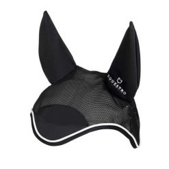 Czapka przeciw owadom dla konia z białym wykończeniem Equestro. Czerwone czapki męskie EQUESTRO, z aplikacjami, z bawełny, eleganckie. Za 65.90 zł.