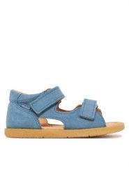 Mrugała Sandały Flo 1205/5-62 Niebieski. Niebieskie sandały chłopięce Mrugała, ze skóry, bez zapięcia. Za 229.99 zł.