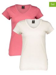 G-Star Koszulki (2 szt.) w kolorze kremowo-różowym rozmiar: M. Brązowe t-shirty damskie G-Star, m, bez wzorów, z bawełny, bez kołnierzyka. Za 152.98 zł.