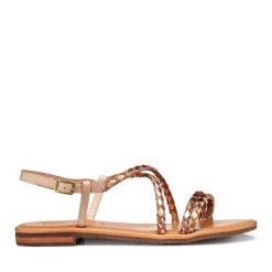 Sandały Geox. Brązowe sandały damskie Geox, bez wzorów, bez obcasa, na płaskiej podeszwie. Za 389.99 zł.