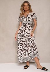 Czarna Rozkloszowana Sukienka Zdobiona Ornamentalnym Printem Tillinelle. Czarne sukienki damskie Renee, na co dzień, na lato, m, z aplikacjami, eleganckie, bez kołnierzyka, bez ramiączek, maxi, kopertowe. W wyprzedaży za 62.99 zł.
