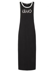 Liu Jo Beachwear Sukienka codzienna VA5134 JS360 Czarny Regular Fit. Czarne sukienki damskie Liu Jo Beachwear, na co dzień, m, bez wzorów, z wiskozy, bez kołnierzyka, bez ramiączek, proste. Za 369.99 zł.