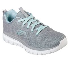 Obuwie Sportowe Damskie Skechers Graceful-Twisted Fortune Szary. Szare buty sportowe na co dzień damskie Skechers, bez wzorów, z materiału, trekkingowe. Za 249.99 zł.