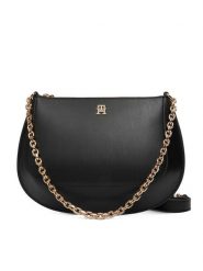 Tommy Hilfiger Torebka Th Glam Conv Med Crossover AW0AW18143 Czarny. Czarne torebki klasyczne damskie Tommy Hilfiger, bez wzorów, ze skóry, bez dodatków. Za 649.99 zł.