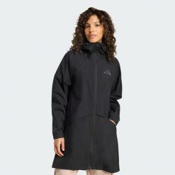 Przeciwdeszczowa kurtka typu parka Terrex Multi 2 Layer CLIMAPROOF Rain. Czarne kurtki przeciwdeszczowe damskie Adidas, bez kaptura, climaproof (adidas). Za 749.00 zł.