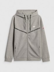 4F Bluza kibica z kapturem męska - szara L. Szare bluzy sportowe męskie 4f, l. Za 249.99 zł.
