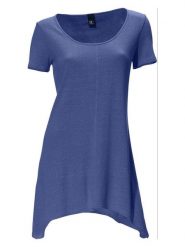 Heine Jedwabna koszulka w kolorze niebieskim rozmiar: 42. Niebieskie bluzki damskie Heine, bez wzorów, z jedwabiu, z asymetrycznym kołnierzem, bez ramiączek. Za 69.45 zł.