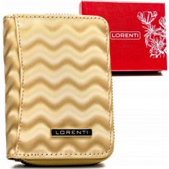 Portfel skórzany Lorenti 5157-WAV złoty. Żółte portfele damskie LORENTI, bez wzorów, ze skóry. Za 59.00 zł.