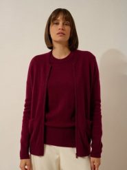 Just Cashmere Kaszmirowy kardigan "Ervie" w kolorze bordowym rozmiar: XL. Czerwone kardigany damskie Just Cashmere, xl, bez wzorów, z kaszmiru. Za 413.99 zł.