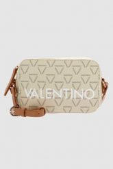 VALENTINO Mała kremowa torebka Liuto Camera Bag. Brązowe torebki klasyczne damskie Valentino by Mario Valentino, bez wzorów, duże, bez dodatków. W wyprzedaży za 380.99 zł.