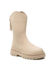 DeeZee Botki WS2601-01 Beżowy. Brązowe botki damskie DeeZee, z tworzywa sztucznego, bez obcasa, na płaskiej podeszwie, bez zapięcia. Za 169.99 zł.