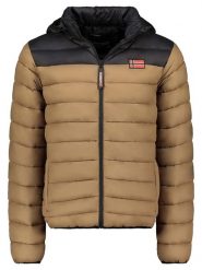 Geographical Norway Kurtka pikowana "Amigoglerc Hood" w kolorze jasnobrązowo-czarnym rozmiar: L. Brązowe kurtki męskie Geographical Norway, l, bez wzorów, bez kaptura. Za 208.83 zł.