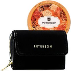 Portfel damski Peterson PTN 011-WEI-PUS czarny. Czarne portfele damskie Peterson, bez wzorów, ze skóry ekologicznej. Za 74.00 zł.