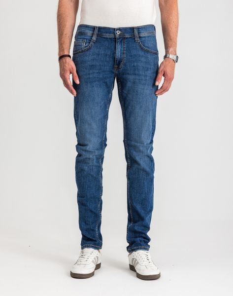 Męskie Spodnie Jeansowe Mustang Style Oregon Tapered Denim Blue 1017123 5000 782. Niebieskie spodnie materiałowe męskie Mustang, bez wzorów, z denimu. Za 189.99 zł.