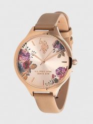 U.S. Polo Assn. Zegarek kwarcowy w kolorze różowozłoto-beżowym rozmiar: onesize. Brązowe, analogowe zegarki damskie U.S. Polo Assn., metalowe. Za 195.99 zł.