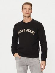 Guess Jeans Bluza M5RQ41 KCPR1 Czarny Regular Fit. Czarne bluzy bez kaptura męskie Guess Jeans, m, z bawełny. Za 209.99 zł.