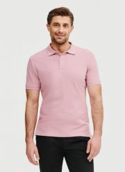 PAKO LORENTE – Gładki t-shirt polo w różowym kolorze. Czerwone koszulki polo męskie Pako Lorente, m, bez wzorów, z bawełny, bez ramiączek. Za 99.99 zł.