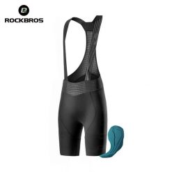 Męskie spodenki rowerowe z elastycznymi wstawkami na szelkach ROCKBROS. Czarne szorty męskie ROCKBROS, na lato, bez wzorów, z elastanu. Za 641.60 zł.