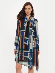 Sisley Sukienka koszulowa 4YBMLV065 Kolorowy Regular Fit. Sukienki damskie SISLEY, bez wzorów, z wiskozy, bez kołnierzyka, bez ramiączek, koszulowe. Za 369.99 zł.
