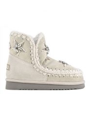 Mou Skórzane botki zimowe w kolorze kremowym rozmiar: 41. Brązowe botki damskie Mou, na zimę, z wełny, bez obcasa, bez zapięcia. Za 752.99 zł.