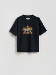 T-shirt Scorpions - czarny. Czarne t-shirty męskie Reserved, l, bez wzorów, z bawełny, bez kołnierzyka. Za 79.99 zł.