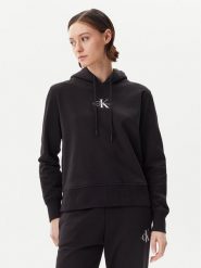 Calvin Klein Jeans Bluza Monologo J20J225358 Czarny Regular Fit. Czarne bluzy bez kaptura damskie Calvin Klein Jeans, xs, z bawełny. Za 279.99 zł.