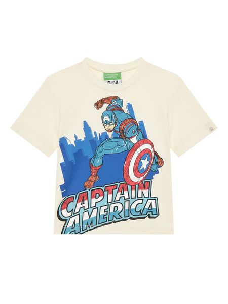 United Colors Of Benetton T-Shirt 35RYG10I1 Beżowy Regular Fit. Brązowe t-shirty chłopięce United Colors Of Benetton, bez wzorów, z bawełny, bez ramiączek. Za 39.99 zł.