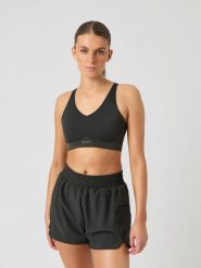 BORG MID V SUPPORT SPORTS BRA - Biustonosz sportowy o średnim wsparciu – PEAT. Brązowe biustonosze sportowe damskie Björn Borg, bez wzorów. Za 249.50 zł.