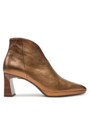 Hispanitas Botki MENORCA-I24 HI243576 Złoty. Żółte botki damskie Hispanitas, ze skóry, bez obcasa, na słupku, bez zapięcia. Za 569.99 zł.
