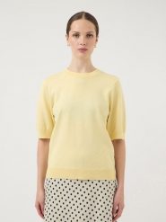 YAS Sweter w kolorze żółtym rozmiar: XL. Żółte swetry klasyczne damskie YAS, xl, bez kołnierzyka. Za 127.05 zł.